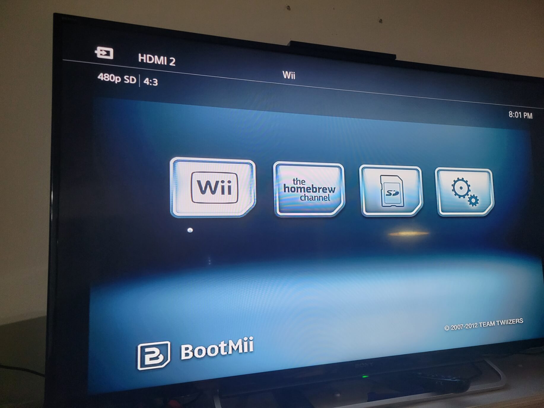 Wii on BootMii screen